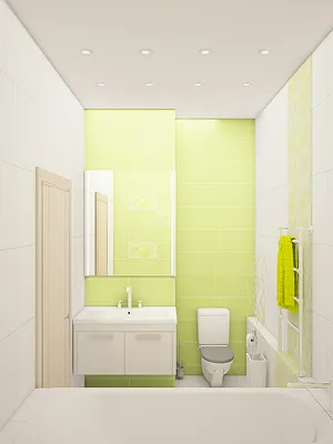 HD фото ванной комнаты в салатовом цвете