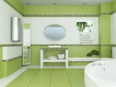 Фотография ванной комнаты в салатовом цвете