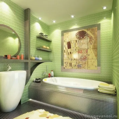 Картинка ванной комнаты в салатовом цвете в формате png