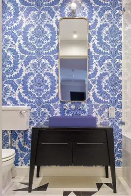 Фото ванной комнаты в синих тонах для дизайна