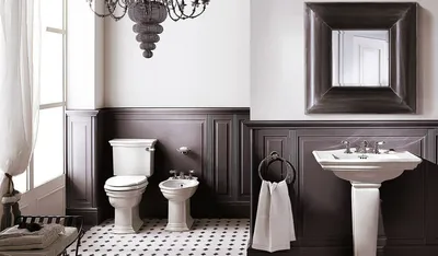 Фото ванной комнаты в стиле ретро