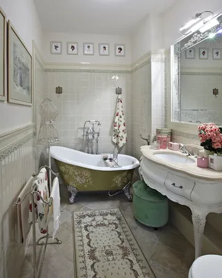 Фотография ванной комнаты в ретро стиле