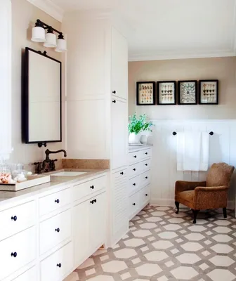 Ванная комната в стиле ретро с деревянными элементами: фото