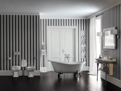 Ванная комната в стиле ретро с ретро-смесителями: фото