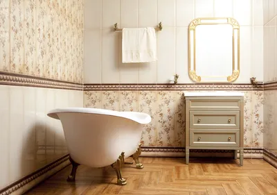Ванная комната в стиле ретро с ретро-шкафчиками: фото
