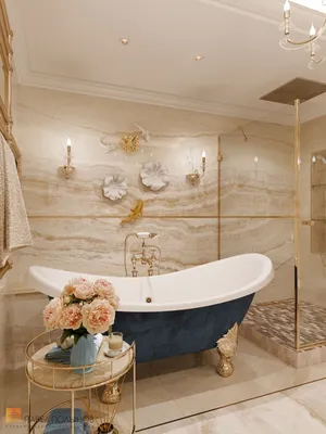 Фотография ванной комнаты в стиле ретро