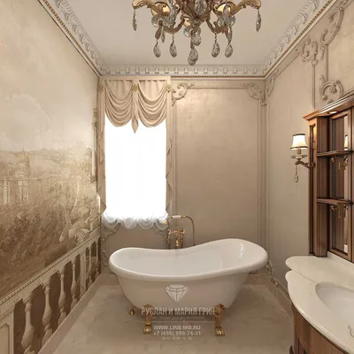Картинка в хорошем качестве ванной комнаты в стиле ретро