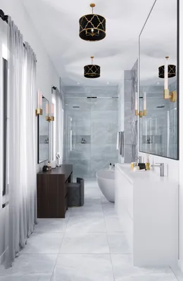 Фотографии ванной комнаты в загородном доме с дизайном в стиле лофт