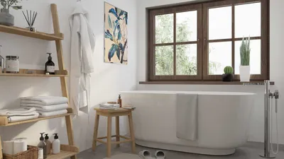 Ванная комната в загородном доме: оазис релаксации