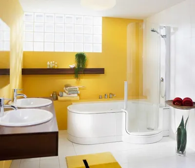 Скачать фото ванной комнаты желтого цвета бесплатно