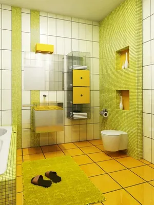 Ванная комната желтого цвета на фотографии