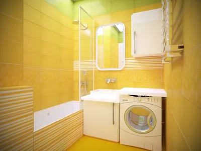 4) Желтая ванная комната: яркость и стиль