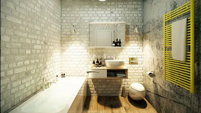 Фото ванной лофт с металлическими акцентами