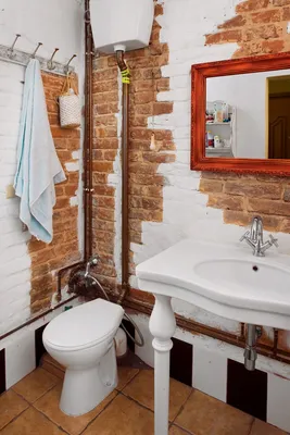 Стильная ванная комната в лофт-стиле на фото