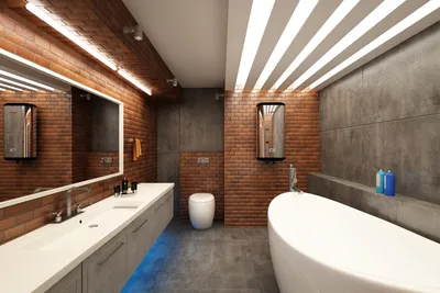 Фотографии ванной лофт с оригинальными световыми решениями