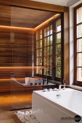 Фото ванной комнаты с сауной