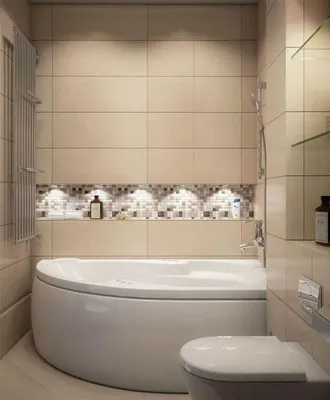 Фотография ванной с угловой ванной в 4K качестве