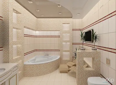 Фотография ванной с угловой ванной в формате PNG
