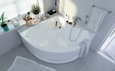 Фото ванной комнаты с угловой ванной в формате PNG в Full HD качестве