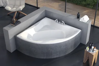 Фото ванной комнаты с угловой ванной для скачивания в формате JPG в Full HD качестве