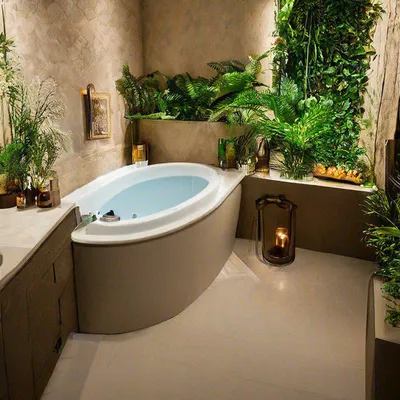 Фотографии ванной с угловой ванной в классическом стиле