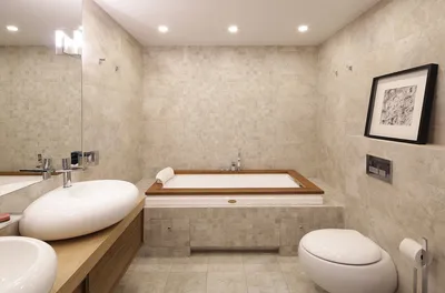Инновационный дизайн ванной комнаты с санузлом