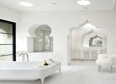 Греческая эстетика в ванной комнате: фотографии