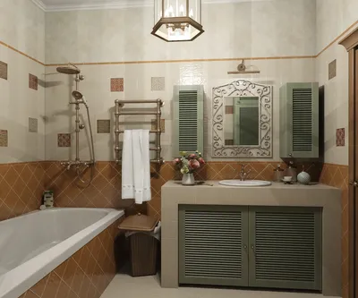 Ванная комната с элементами греческого стиля: фото