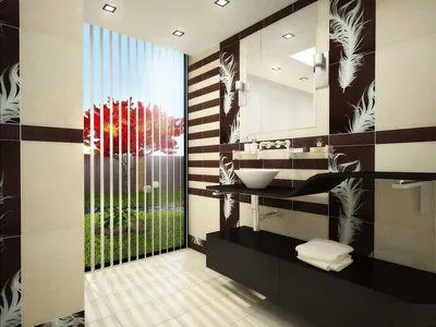 Ванная комната в японском стиле с минималистичным дизайном