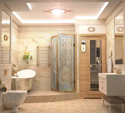 Ванная комната в японском стиле с использованием шелка и льна