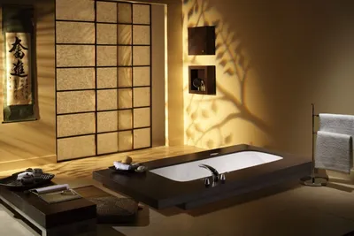 Фотография в японском стиле для ванной комнаты