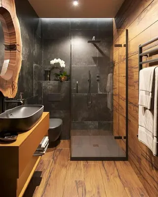 Фото ванной комнаты в коричневых тонах