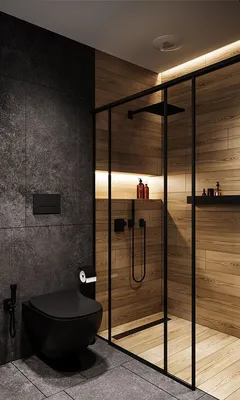 Интерьер ванной комнаты в коричневых и бежевых тонах