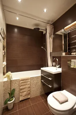 Ванная комната в коричневом цвете с элегантным дизайном