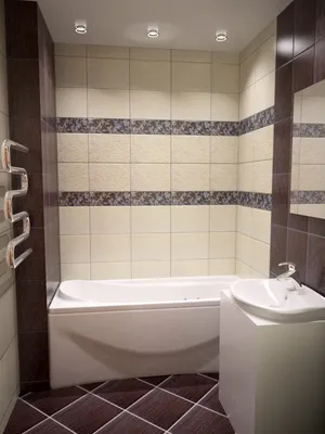 Уютная ванная комната в коричневых тонах