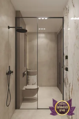 Современная ванная комната в коричневых тонах