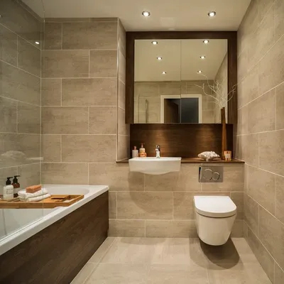 Ванная комната с акцентом на коричневый цвет