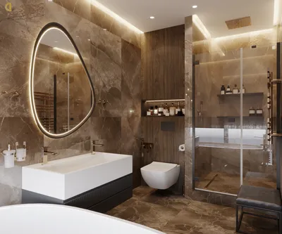 Красивые фото ванной комнаты в коричневых тонах
