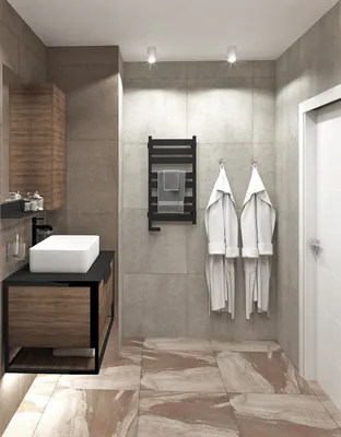 Фото ванной комнаты с теплой атмосферой в коричневых оттенках