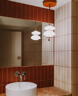 Стильный дизайн ванной комнаты в коричневом цвете