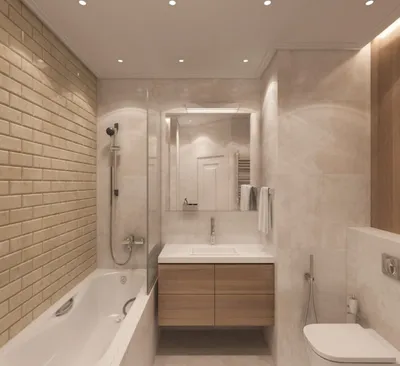 Ванная комната с модным дизайном в коричневом цвете