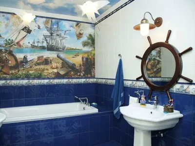 Картинки ванной в морском стиле, выберите формат для скачивания