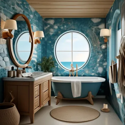 Картинки ванной комнаты в морском стиле