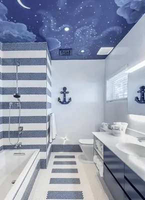 Фото ванной комнаты с элементами моря