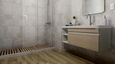 Ванная комната в скандинавском стиле с уютной атмосферой