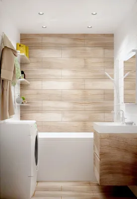Фото ванной комнаты в скандинавском стиле с использованием мягкого освещения