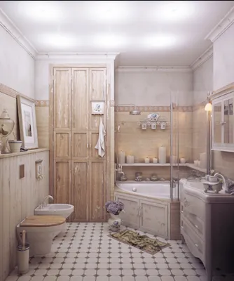 Ванная комната в стиле прованс: светлые тона и простор