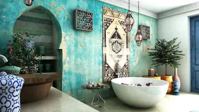 Восточная эстетика: ванная комната с восточными мотивами