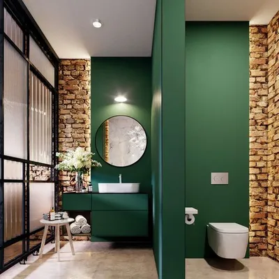 Новое фото ванной комнаты в зеленом цвете