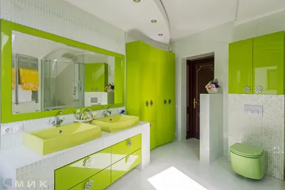 Фото ванной комнаты в зеленом цвете: креативные решения